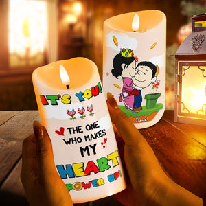 Personalized Gift For Couples LED Candle Hugging Cartoon Couple 03KALU261224HG - Led Candle - GoDuckee