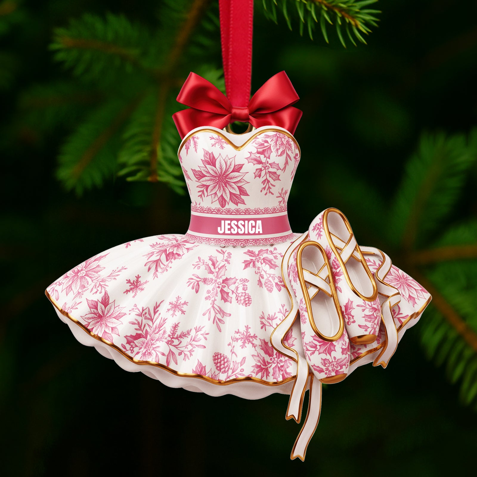 Blooming Ballet Dress Ornament - Personalized Gifts For Ballerina 02PGLU111025 - Ornament - GoDuckee