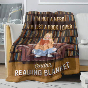 I'm Not A Nerd I'm Just A Book Lover- Personalized Blanket- Gift For Book Lover- Book Lover Blanket - Blanket - GoDuckee