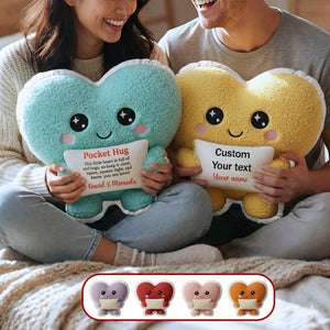 Valentine Couple Heart Shape Pillow - Personalized Gifts For Couple 02hymg241125 - Pillow - GoDuckee