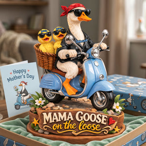 Mama Goose On The Loose Shaped Plaque - Personalized Gift For Mom 04TYTA160326 - Shaped Plaques - GoDuckee