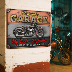 Retro Garage Print Metal Sign - Personalized Gifts For Rider 03NALU120625 - Metal Signs - GoDuckee
