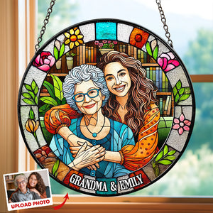 Custom Photo Gifts For Grandma Stained Glass Grandma Sunflower 04DTDT050325 - Ornament - GoDuckee