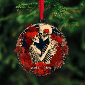 Personalized Skeleton Couple Ornament, Acrylic Ornament, Chirstmas Gift For Couple - Ornament - GoDuckee