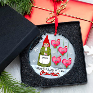 Personalized Gifts For Grandparents, Gnome Grandparents Christmas Crystal Ornament 03OHQN121024 - Ornament - GoDuckee