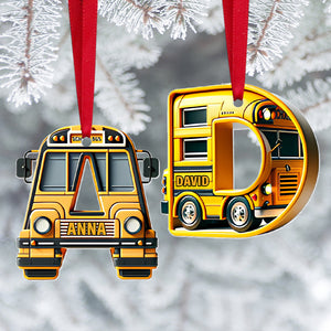 Custom Alphabet Letter Gifts For Bus Lover Christmas Ornament 01xqtn241024 - Ornament - GoDuckee