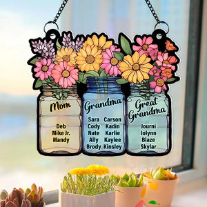 Personalized Gifts For Mom Suncatcher Window Hanging Ornament 03HUDT020524 - Ornaments - GoDuckee