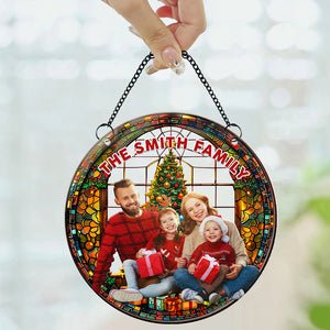 Custom Photo Christmas Gifts For Family Stained Glass 04dgdt160924 - Ornament - GoDuckee