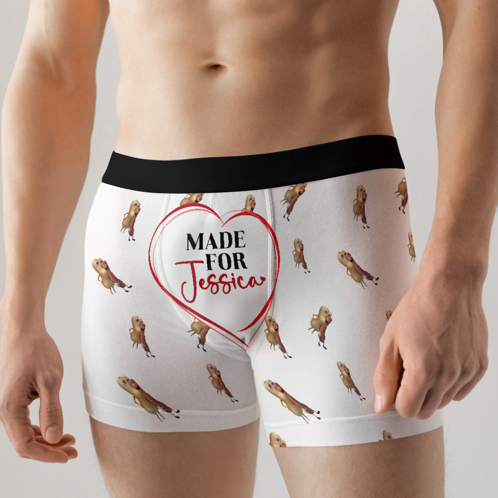 Made For Her/Him, Personalized Men & Women Boxer Briefs, Gift For Couple, Valentine's Gifts - Boxer Briefs - GoDuckee