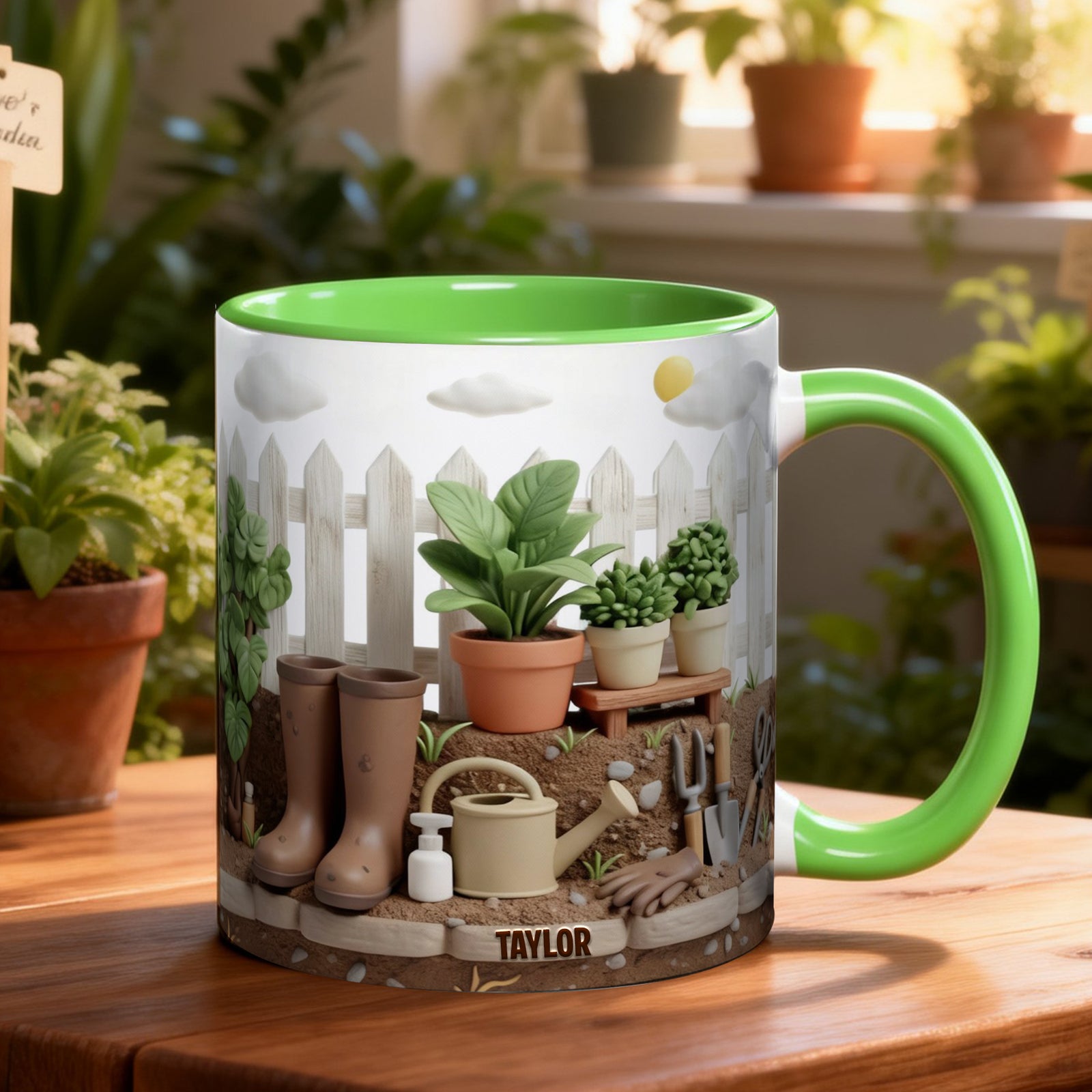 Gardening Scene Accent Mug – Personalized Gifts For Garden Lovers 03kilu080126 - Coffee Mug - GoDuckee