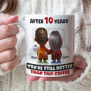 Personalized Gift For Couple White Mug Cartoon Characters Valentine 04OHLU181224 - Coffee Mug - GoDuckee
