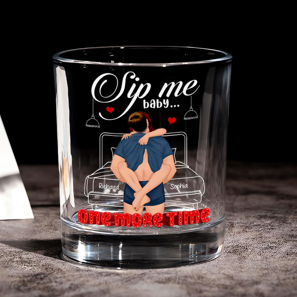 Personalized Gifts For Couple Round Whiskey Glass 06toqn150125hg - Whiskey Glass - GoDuckee
