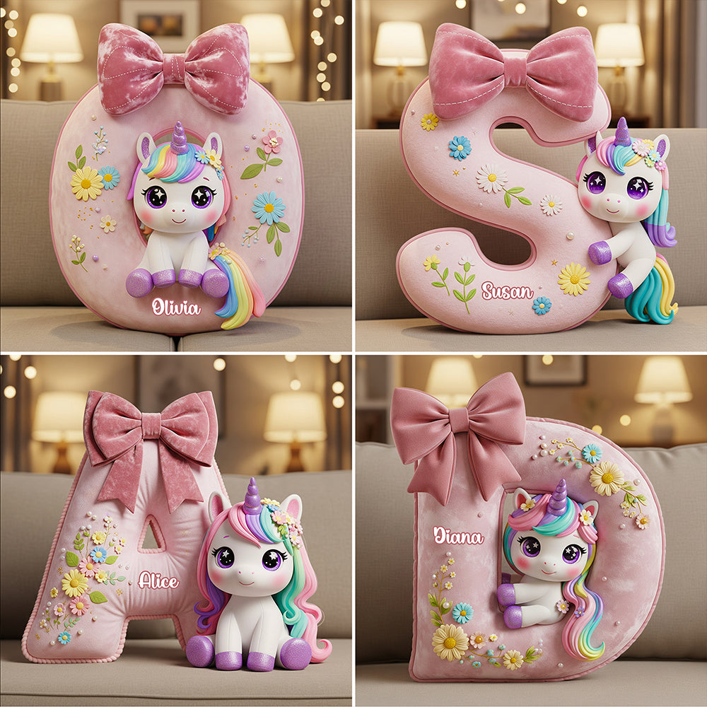Unicorn Custom Shape Pillow Personalized Gifts For Kid 05PGDT171125 - Pillow - GoDuckee