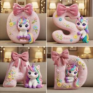 Unicorn Custom Shape Pillow Personalized Gifts For Kid 05PGDT171125 - Pillow - GoDuckee