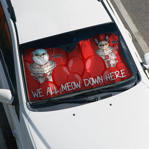 We All Meow Down Here, Personalized Windshield Sunshade, Gifts For Cat Lovers - Doormat - GoDuckee