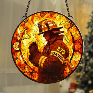 Personalized Gifts For Firefighter Suncatcher Ornament 103acpu290824 - Ornament - GoDuckee