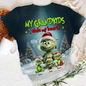 Personalized Gifts For Grandma/Mom 3D Shirt, Christmas Green Character 04NATN310724 - AOP Products - GoDuckee