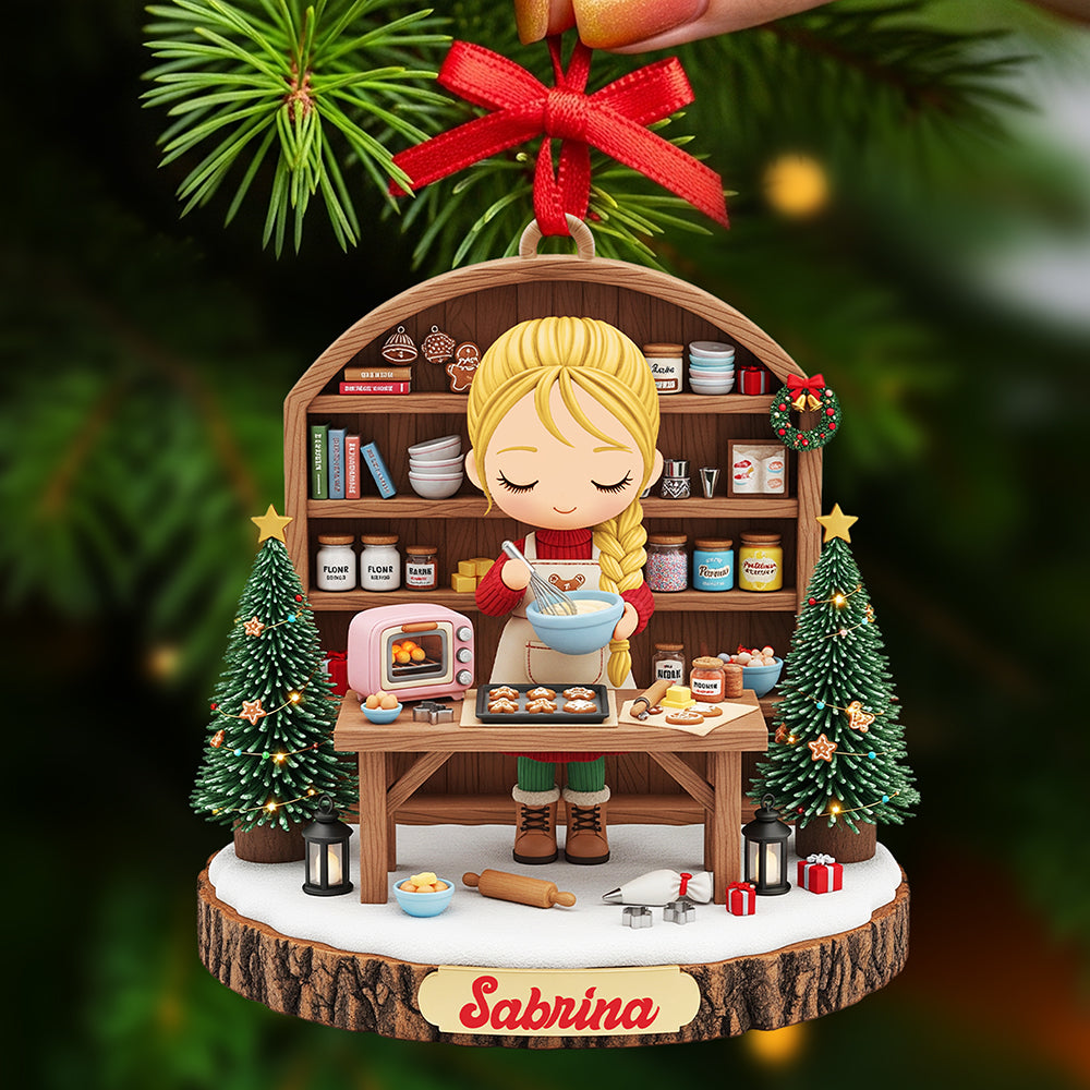 Sweet Baking Girl Acrylic Ornament - Personalized Gifts For Bakers 02PGTA241125 - Ornament - GoDuckee