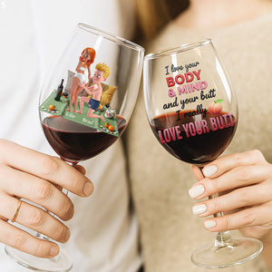 Naughty Couple Wine Glass - Personalized Gifts For Couple 02ohta150825 - Wine Glass - GoDuckee