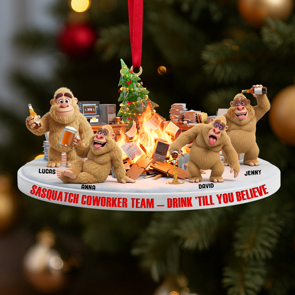 Bigfoot Christmas Ornament Personalized Gifts For Coworkers 01ohtn241125 - Ornament - GoDuckee