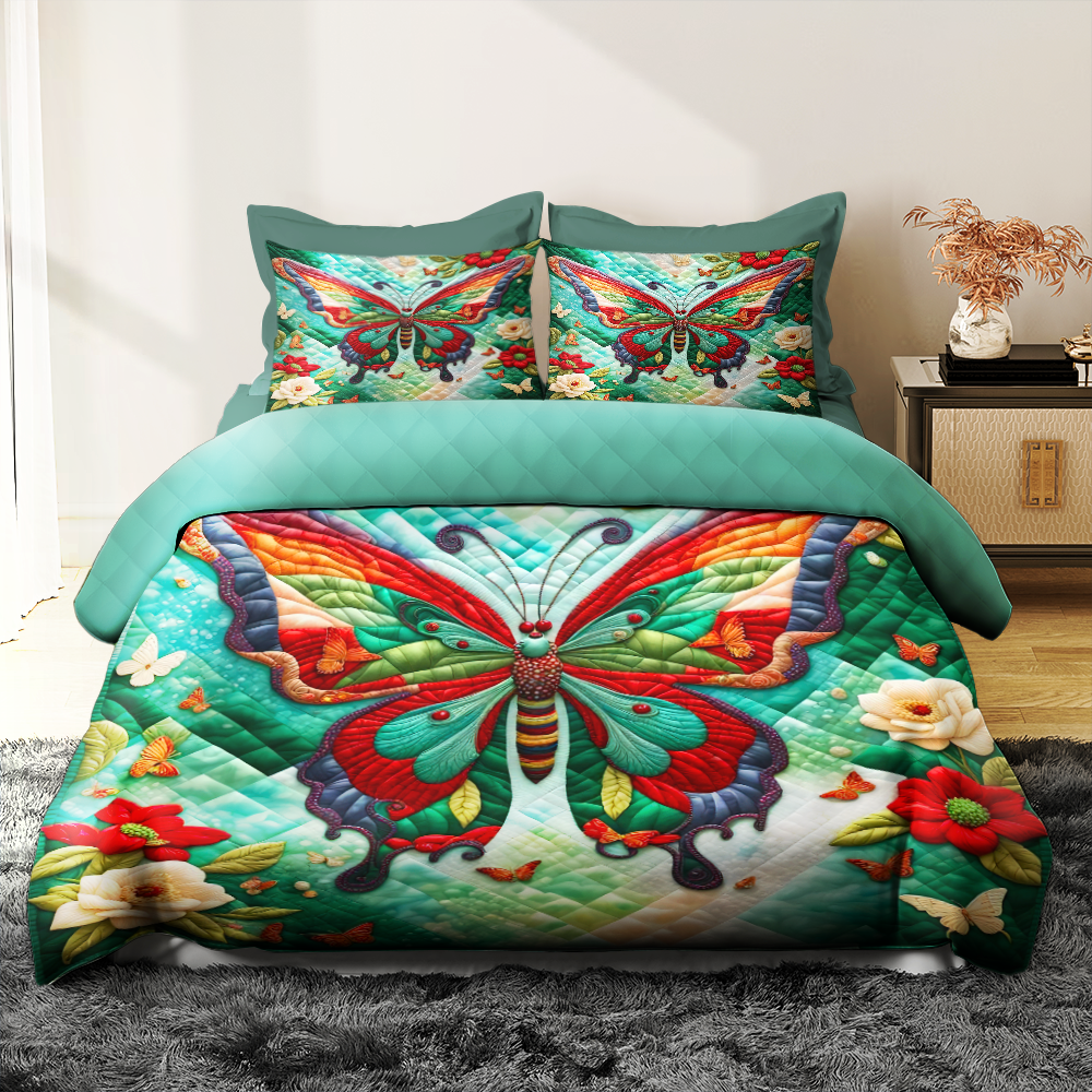 Personalized Butterfly Quilt Bed Set 05hupu170125 - Blanket - GoDuckee