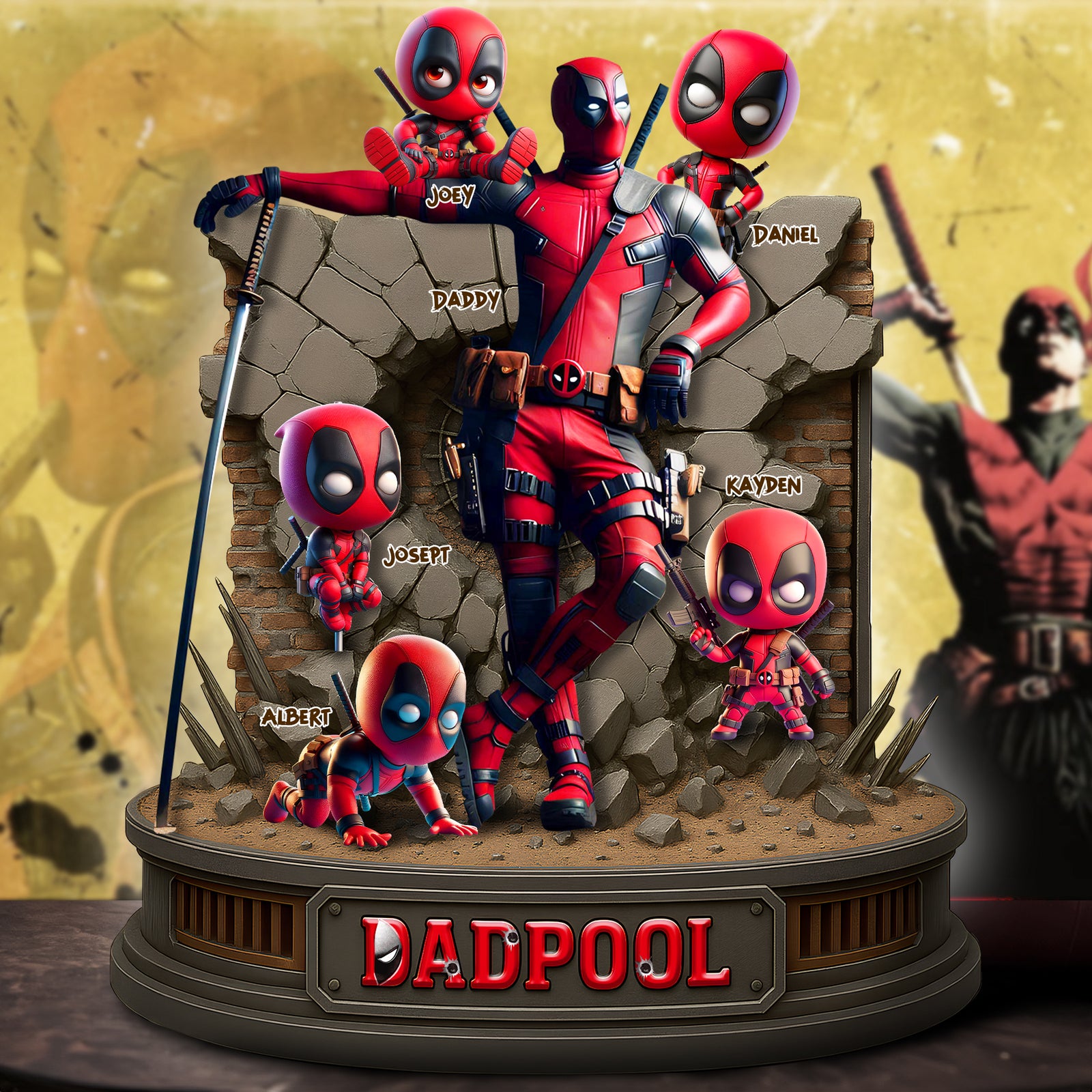 Dadpool & Little Ones Acrylic Plaque - Personalized Gifts For Father 01OHLU050525 - Shaped Plaques - GoDuckee