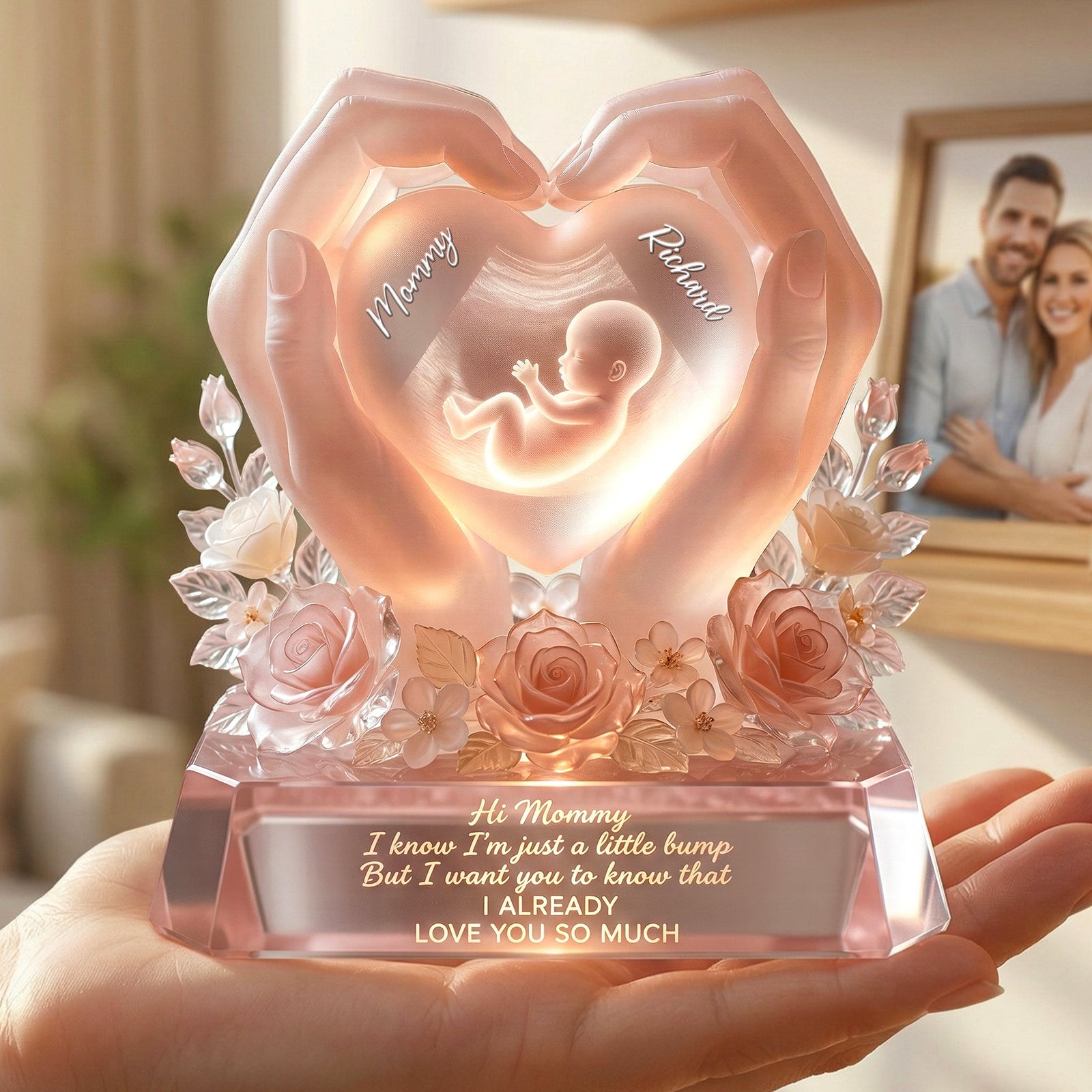 Baby Bump Love Mother Acrylic Plaque - Personalized Gifts For Mothers 01paqn030326 - Shaped Plaques - GoDuckee
