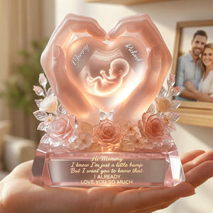 Baby Bump Love Mother Acrylic Plaque - Personalized Gifts For Mothers 01paqn030326 - Shaped Plaques - GoDuckee