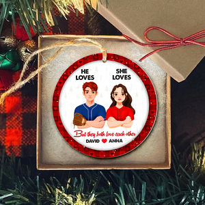 Personalized Gifts For Baseball Lovers Couple Christmas Ornament 01hupu141024hg - Ornament - GoDuckee