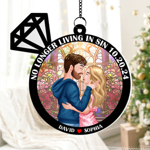 Personalized Gifts For Couple Suncatcher, Wedding Couple 03NATN120824PA - Ornament - GoDuckee