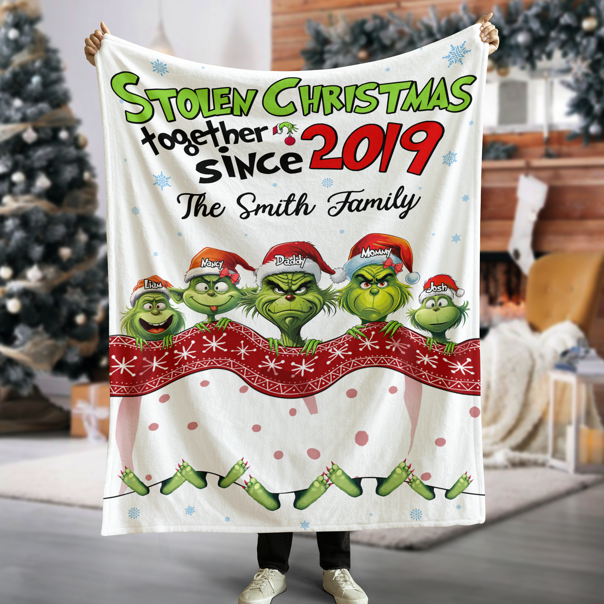 Personalized Christmas Gifts For Family Blanket 03ohpu131124 Stolen Christmas Together - Blanket - GoDuckee