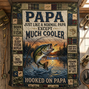 Hooked On Papa Forever Blanket - Personalized Gifts For Dad 02TYTA230426 - Blanket - GoDuckee