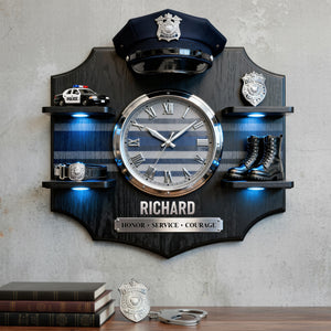 Police Appreciation Acrylic Clock – Personalized Gifts For Police Officers 01toqn271225 - Hanging Wall Clock - GoDuckee
