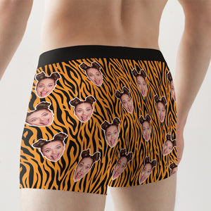 Personalized Gifts For Him Men Boxer Briefs Your Tiger Roars A Wild Thing In My Heart - Boxer Briefs - GoDuckee