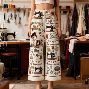 Sewing Is A Therapy Pajama Pants - Personalized Gift For Sewers 03PALU140126 - Pajama Pant - GoDuckee