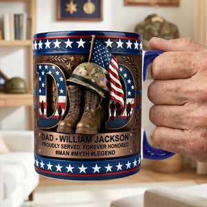 Proud Veteran Dad Coffee Accent Mug - Personalized Gifts For Dad 04TYQN280426 - Coffee Mug - GoDuckee