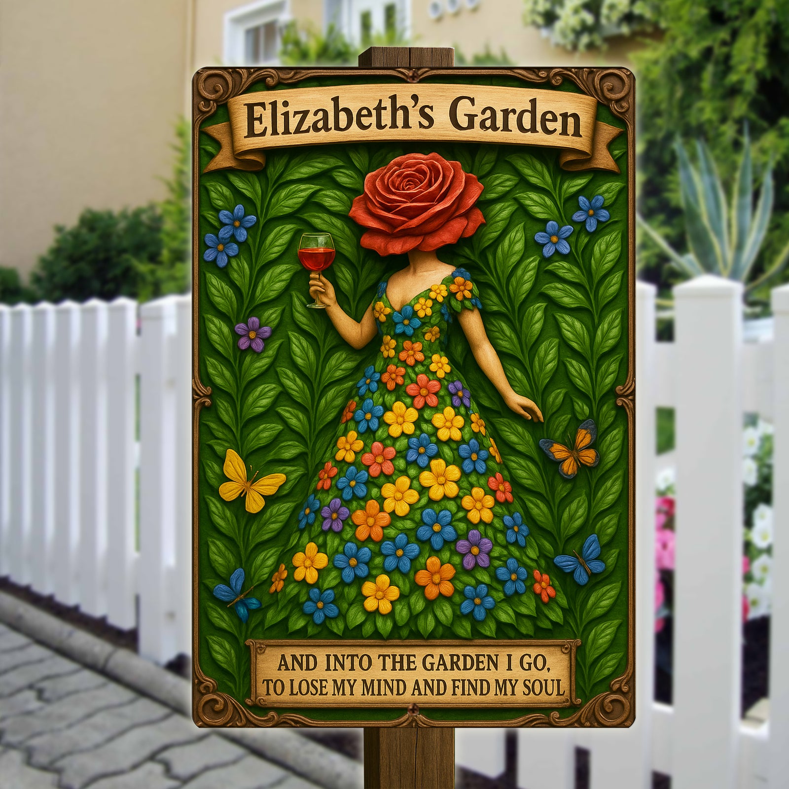 Garden Girl Metal Sign – Personalized Gift For Her 03NALU280525 - Metal Signs - GoDuckee