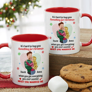Romantic Couple, It's Hard To Buy You Something For Christmas, Personalized Mug, Couple Gifts, Gifts For Him, Gifts For Her, Unique Christmas Gifts, Christmas Home Decor - Coffee Mug - GoDuckee