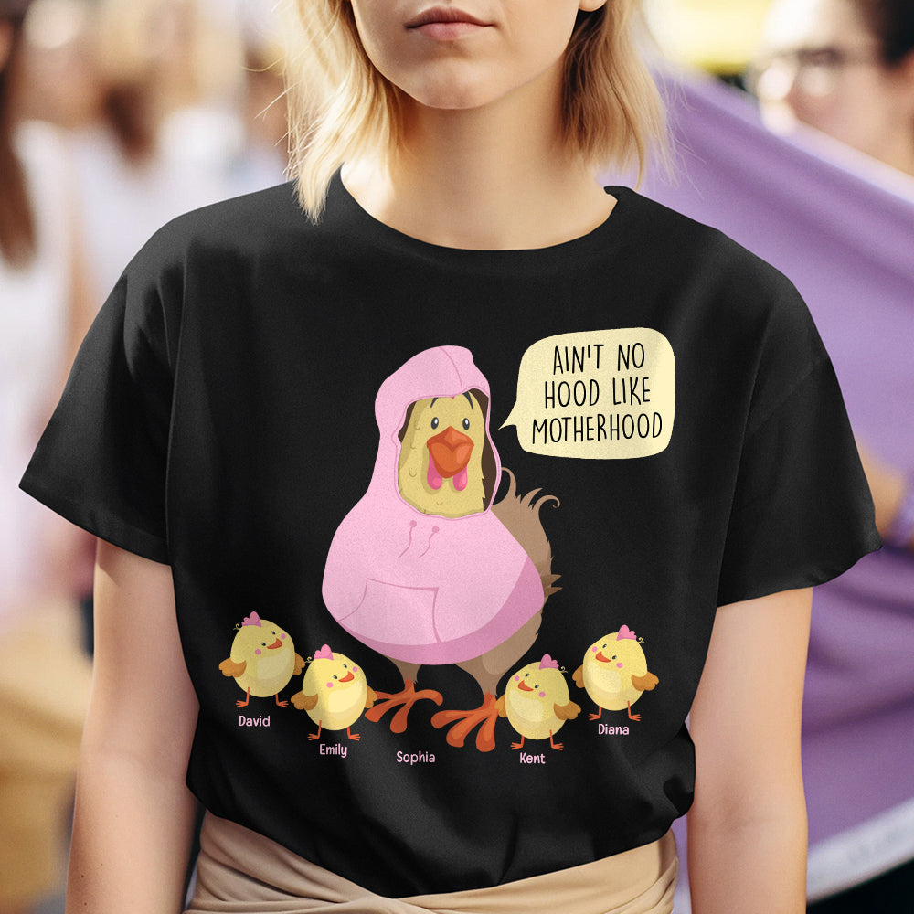 Personalized Gifts For Mom Shirt Ain't No Hood Like Motherhood - 2D Shirts - GoDuckee