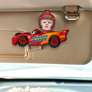 Custom Photo Gifts For Dad, Mom Car Visor Clip Custom Face Kid 03KAPU180225 - Caps - GoDuckee