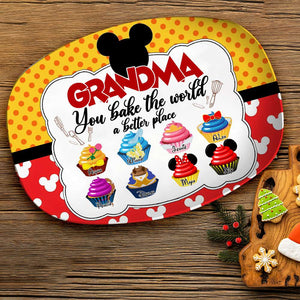 Personalized Gifts For Grandma, Sweet Cupcakes Christmas Resin Plate 03TOLU011124 - Plates - GoDuckee