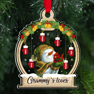Gloves - Snowman Family, Personalized Ornament, Gifts For Family 02ACDT061123 - Ornament - GoDuckee