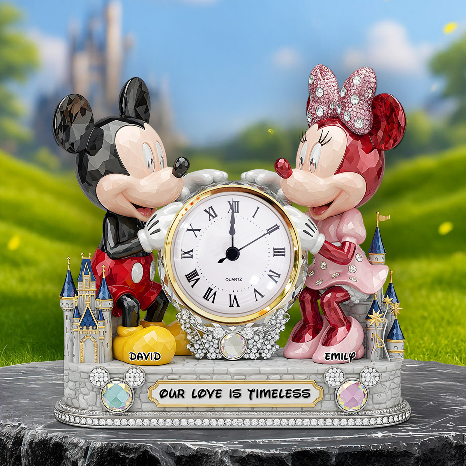 Timeless Love Couple Desk Clock Plaque - Personalized Gift For Couple 02OHPU030625 - Clock Plaques - GoDuckee