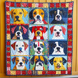 Boxers Dog Christmas Quilt Bed Set Gifts For Dog Lovers 04HUDT081124 - Blanket - GoDuckee