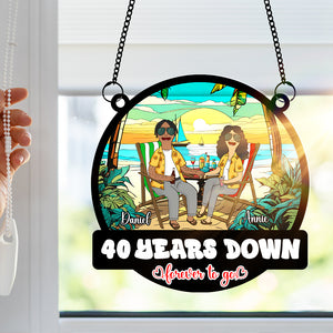 Personalized Anniversary Gifts For Couple Window Hanging Suncatcher Ornament 03TOLU080225PA - Ornament - GoDuckee