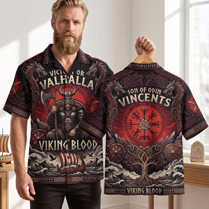 Viking Blood Hawaiian Shirt - Personalized Gifts 01patn170726 - Hawaiian Shirts - GoDuckee