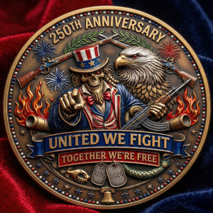 Celebrated America 250th Anniversary Printed Metal Coin - Personalized Gifts 03tyqn240326 - Coin - GoDuckee