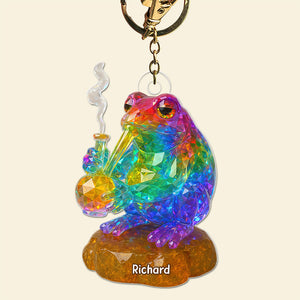 LGBTQ+ Toker Frog Keychain – Personalized Gifts for Weed Lovers 01toqn040625 - Keychains - GoDuckee