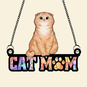 Personalized Gifts For Cat Lover Suncatcher Ornament 042kaqn080724hg - Ornament - GoDuckee