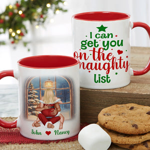 I Can Get You On The Naughty List, Personalized Accent Mug, Christmas Gift For Couple, Xmas Mug - Coffee Mug - GoDuckee